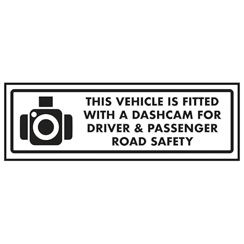 V Safety "This Vehicle Is Fitted With A Dashcam For Driver...", selbstklebendes Vinyl-Sicherheitsschild, leuchtet im Dunkeln, 300 x 100 mm von VSafety