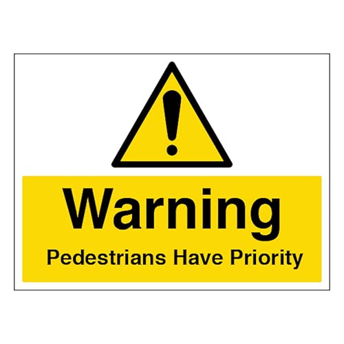 V Safety Warnschild "Pedestrians Have Priority", großes Querformat, 400 x 300 mm, selbstklebendes Vinyl-Sicherheitsschild V Safety Warnschild "Pedestrians Have Priority", großes Querformat, 400 x 300 mm, selbstklebendes Vinyl-Sicherheitsschild von VSafety