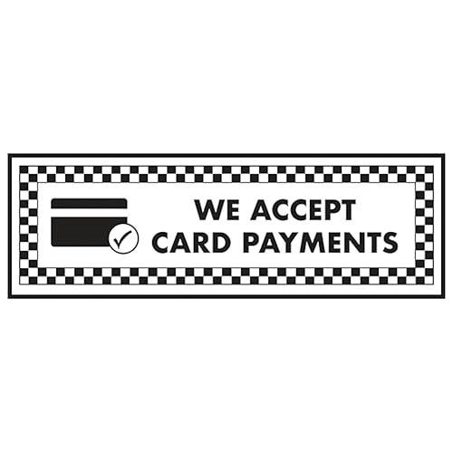 V Safety We Accept Card Payments/Card Symbol – Querformat 300 x 100 mm – selbstklebendes Vinyl – Aluminiumeffekt Sicherheitsschild V Safety We Accept Card Payments/Card Symbol – Querformat 300 x 100 mm – selbstklebendes Vinyl – Aluminiumeffekt Sicherheitsschild von VSafety