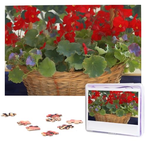 Geranium-Korb-Puzzle, 1000 Teile, Holz-Puzzle, personalisiertes Bild, Puzzle, benutzerdefinierte Puzzles für Erwachsene, Hochzeit Geranium-Korb-Puzzle, 1000 Teile, Holz-Puzzle, personalisiertes Bild, Puzzle, benutzerdefinierte Puzzles für Erwachsene, Hochzeit von VTCTOASY