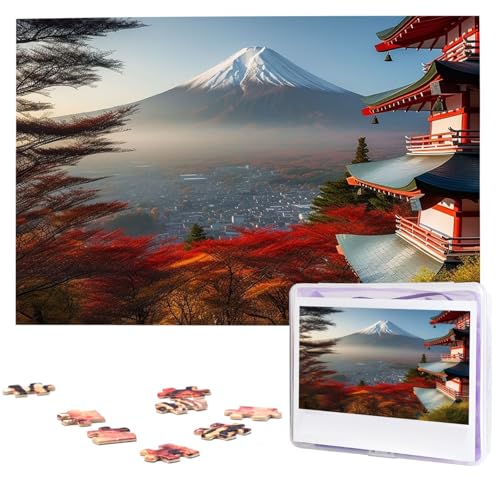 Japan Mount Fuji Landschaft Puzzle 1000 Teile Holz Puzzle Personalisiertes Bild Puzzle Benutzerdefinierte Puzzles für Erwachsene Hochzeit von VTCTOASY
