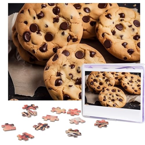 Schokoladen-Chip-Puzzle, 500 Teile, personalisiertes Puzzle mit Aufbewahrungstasche, Foto-Puzzle für Fotos, anspruchsvolles Bilder-Puzzle für Familie, Heimdekoration, Puzzle (51,8 x 38,1 cm) von VTCTOASY