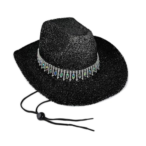 VTIDOBE Funkelnde Cowgirl-Hüte, schwere Kristall-Strasssteine, Hut für Junggesellinnenabschied, Cowgirl-Braut, Kappe für Schauspielerin VTIDOBE Funkelnde Cowgirl-Hüte, schwere Kristall-Strasssteine, Hut für Junggesellinnenabschied, Cowgirl-Braut, Kappe für Schauspielerin von VTIDOBE