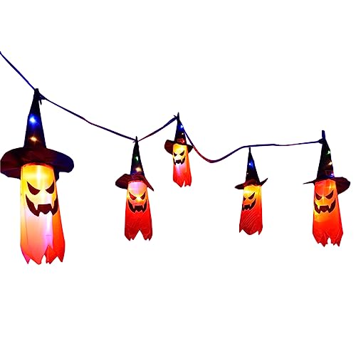 VTIDOBE Halloween-Dekofigur, gesichtsloses Puppenornament, Halloween-Licht, Zwergdekorationen, Anhänger, Party-Dekoration, Lichterkette von VTIDOBE