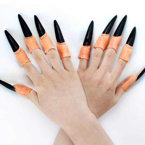VTIDOBE Halloween Hexenfinger Horror Schwarz Rot Lange Nägel Gefälschte Fingernägel Hexennase Cosplay Requisiten für Party VTIDOBE Halloween Hexenfinger Horror Schwarz Rot Lange Nägel Gefälschte Fingernägel Hexennase Cosplay Requisiten für Party von VTIDOBE