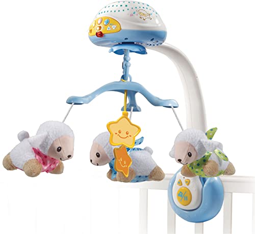 VTech Baby Schäfchen-Mobile – Buntes Mobile mit Plüsch-Schäfchen, Musik, Lichtprojektor, Zeitschaltuhr und Fernbedienung – Für Kinder von 0-24 Monaten von VTech Baby