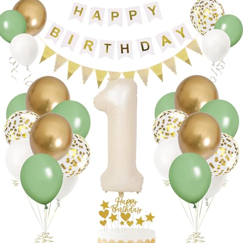 1. Geburtstag Deko Beige, Luftballon 1. Creme, Weiß Creme Folienballon 1, Mädchen 1 jahre Luftballon deko Sandweiß, Zahl 1 Helium Luftballons Salbeigrün Weiß Ballons für Geburtstag Party Deko 1. Geburtstag Deko Beige, Luftballon 1. Creme, Weiß Creme Folienballon 1, Mädchen 1 jahre Luftballon deko Sandweiß, Zahl 1 Helium Luftballons Salbeigrün Weiß Ballons für Geburtstag Party Deko von VUCDXOP