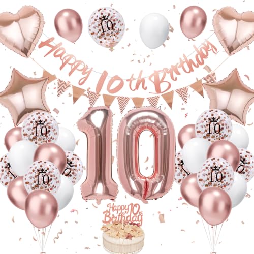 10. Geburtstag Deko Roségold, Luftballon Deko 10. Geburtstag Junge Mädchen, Geburtstagsdeko 10 Jahr, Roségold Weiß Luftballons 10 Geburtstag mit Banner Geburtstag Tortendeko für Geburtstag Dekoration 10. Geburtstag Deko Roségold, Luftballon Deko 10. Geburtstag Junge Mädchen, Geburtstagsdeko 10 Jahr, Roségold Weiß Luftballons 10 Geburtstag mit Banner Geburtstag Tortendeko für Geburtstag Dekoration von VUCDXOP