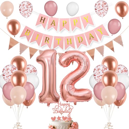 12. Geburtstag Deko Roségold, Luftballon 12. Geburtstag, Geburtstagsdeko 12 Jahr, Mädchen 12 jahre Geburtstag deko, Zahl 12 Luftballons Tortendeko Roségold Weiß Rosa Ballons für Geburtstag Party Deko 12. Geburtstag Deko Roségold, Luftballon 12. Geburtstag, Geburtstagsdeko 12 Jahr, Mädchen 12 jahre Geburtstag deko, Zahl 12 Luftballons Tortendeko Roségold Weiß Rosa Ballons für Geburtstag Party Deko von VUCDXOP