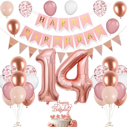 14. Geburtstag Deko Roségold, Luftballon 14. Geburtstag, Geburtstagsdeko 41 Jahr, Mädchen 41 jahre Geburtstag deko, Zahl 14 Luftballons Tortendeko Roségold Weiß Rosa Ballons für Geburtstag Party Deko 14. Geburtstag Deko Roségold, Luftballon 14. Geburtstag, Geburtstagsdeko 41 Jahr, Mädchen 41 jahre Geburtstag deko, Zahl 14 Luftballons Tortendeko Roségold Weiß Rosa Ballons für Geburtstag Party Deko von VUCDXOP