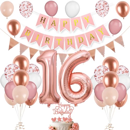 16. Geburtstag Deko Roségold, Luftballon 16. Geburtstag, Geburtstagsdeko 61 Jahr, Mädchen 61 jahre Geburtstag deko, Zahl 16 Luftballons Tortendeko Roségold Weiß Rosa Ballons für Geburtstag Party Deko 16. Geburtstag Deko Roségold, Luftballon 16. Geburtstag, Geburtstagsdeko 61 Jahr, Mädchen 61 jahre Geburtstag deko, Zahl 16 Luftballons Tortendeko Roségold Weiß Rosa Ballons für Geburtstag Party Deko von VUCDXOP