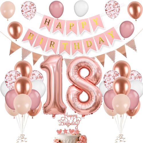 18. Geburtstag Deko Roségold, Luftballon 18. Geburtstag, Geburtstagsdeko 81 Jahr, Mädchen 81 jahre Geburtstag deko, Zahl 18 Luftballons Tortendeko Roségold Weiß Rosa Ballons für Geburtstag Party Deko 18. Geburtstag Deko Roségold, Luftballon 18. Geburtstag, Geburtstagsdeko 81 Jahr, Mädchen 81 jahre Geburtstag deko, Zahl 18 Luftballons Tortendeko Roségold Weiß Rosa Ballons für Geburtstag Party Deko von VUCDXOP