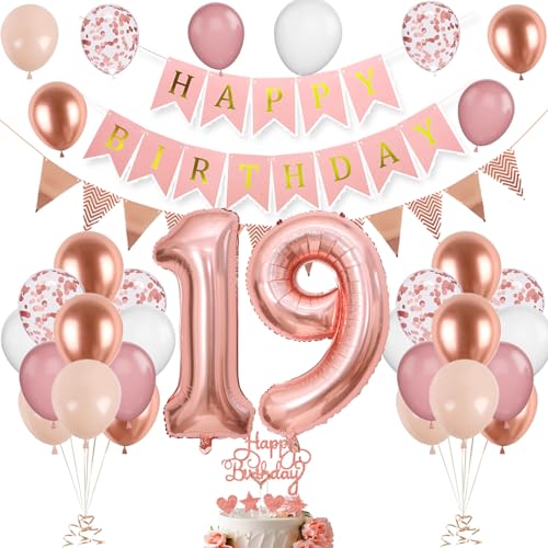 19. Geburtstag Deko Roségold, Luftballon 19. Geburtstag, Geburtstagsdeko 19 Jahr, Mädchen 19 jahre Geburtstag deko, Zahl 19 Luftballons Tortendeko Roségold Weiß Rosa Ballons für Geburtstag Party Deko 19. Geburtstag Deko Roségold, Luftballon 19. Geburtstag, Geburtstagsdeko 19 Jahr, Mädchen 19 jahre Geburtstag deko, Zahl 19 Luftballons Tortendeko Roségold Weiß Rosa Ballons für Geburtstag Party Deko von VUCDXOP