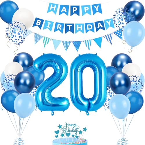 20. Geburtstag Deko Blau, Luftballon 20. Blaue, Geburtstagsdeko 20 Jahr, Junge 20 jahre Luftballon deko Blau, Zahl 20 Helium Luftballons Tortendeko Blau Weiß Ballons für Geburtstag Party Deko 20. Geburtstag Deko Blau, Luftballon 20. Blaue, Geburtstagsdeko 20 Jahr, Junge 20 jahre Luftballon deko Blau, Zahl 20 Helium Luftballons Tortendeko Blau Weiß Ballons für Geburtstag Party Deko von VUCDXOP