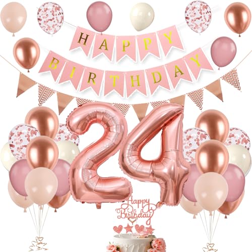 24. Geburtstag Deko Roségold, Luftballon 24. Geburtstag, Geburtstagsdeko 42 Jahr, Mädchen 42 jahre Geburtstag deko, Zahl 24 Luftballons Tortendeko Roségold Weiß Rosa Ballons für Geburtstag Party Deko 24. Geburtstag Deko Roségold, Luftballon 24. Geburtstag, Geburtstagsdeko 42 Jahr, Mädchen 42 jahre Geburtstag deko, Zahl 24 Luftballons Tortendeko Roségold Weiß Rosa Ballons für Geburtstag Party Deko von VUCDXOP