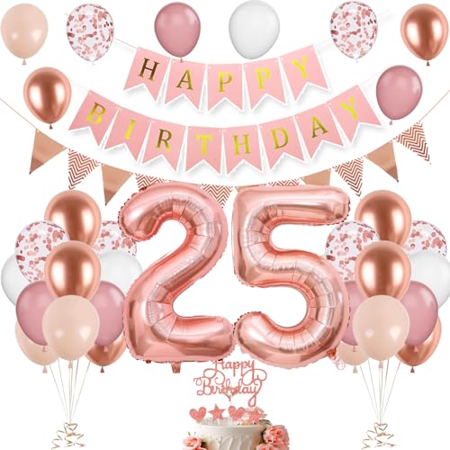 25. Geburtstag Deko Roségold, Luftballon 25. Geburtstag, Geburtstagsdeko 52 Jahr, Mädchen 52 jahre Geburtstag deko, Zahl 25 Luftballons Tortendeko Roségold Weiß Rosa Ballons für Geburtstag Party Deko 25. Geburtstag Deko Roségold, Luftballon 25. Geburtstag, Geburtstagsdeko 52 Jahr, Mädchen 52 jahre Geburtstag deko, Zahl 25 Luftballons Tortendeko Roségold Weiß Rosa Ballons für Geburtstag Party Deko von VUCDXOP