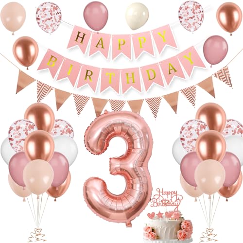 3. Geburtstag Deko Roségold, Luftballon 3. Geburtstag, Geburtstagsdeko 3 Jahr, Mädchen 3 jahre Geburtstag deko, Zahl 3 Luftballons Tortendeko Roségold Weiß Rosa Ballons für Geburtstag Party Deko 3. Geburtstag Deko Roségold, Luftballon 3. Geburtstag, Geburtstagsdeko 3 Jahr, Mädchen 3 jahre Geburtstag deko, Zahl 3 Luftballons Tortendeko Roségold Weiß Rosa Ballons für Geburtstag Party Deko von VUCDXOP