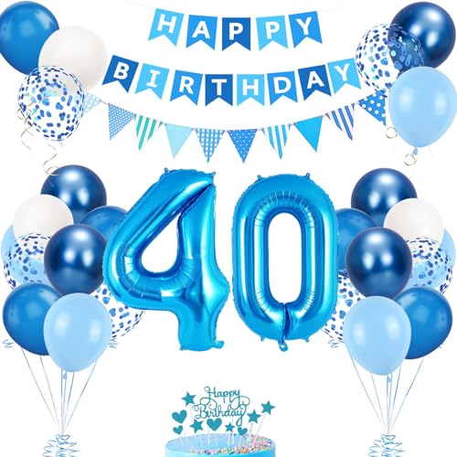 40. Geburtstag Deko Blau, Luftballon 40. Blaue, Geburtstagsdeko 40 Jahr, Junge 40 jahre Luftballon deko Blau, Zahl 40 Helium Luftballons Tortendeko Blau Weiß Ballons für Geburtstag Party Deko 40. Geburtstag Deko Blau, Luftballon 40. Blaue, Geburtstagsdeko 40 Jahr, Junge 40 jahre Luftballon deko Blau, Zahl 40 Helium Luftballons Tortendeko Blau Weiß Ballons für Geburtstag Party Deko von VUCDXOP
