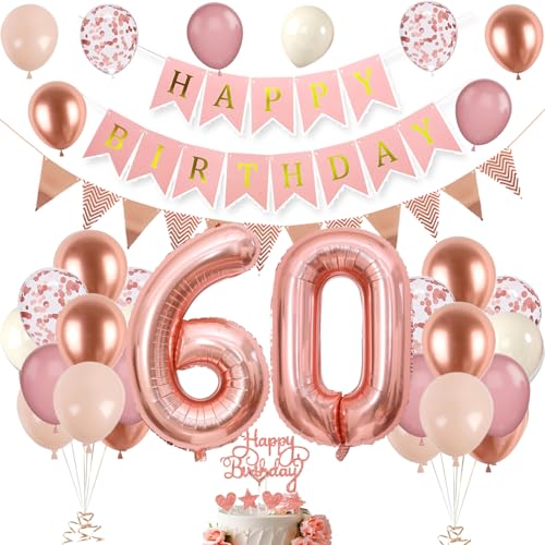 60. Geburtstag Deko Roségold, Luftballon 60. Geburtstag, Geburtstagsdeko 60 Jahr, Mädchen 60 jahre Geburtstag deko, Zahl 60 Luftballons Tortendeko Roségold Weiß Rosa Ballons für Geburtstag Party Deko 60. Geburtstag Deko Roségold, Luftballon 60. Geburtstag, Geburtstagsdeko 60 Jahr, Mädchen 60 jahre Geburtstag deko, Zahl 60 Luftballons Tortendeko Roségold Weiß Rosa Ballons für Geburtstag Party Deko von VUCDXOP