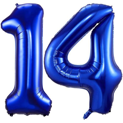 Ballon mit Zahl 14, marineblau, 101,6 cm, selbstaufblasende Folienballons, Zahl 14, marineblauer Ballon zum 14. Geburtstag, für Jungen und Mädchen, Geburtstag, Jahrestag, Party-Dekorationen Ballon mit Zahl 14, marineblau, 101,6 cm, selbstaufblasende Folienballons, Zahl 14, marineblauer Ballon zum 14. Geburtstag, für Jungen und Mädchen, Geburtstag, Jahrestag, Party-Dekorationen von VUCDXOP