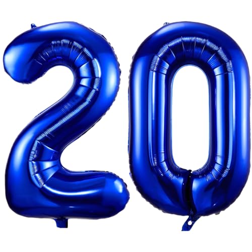 Ballon mit Zahl 20, marineblaue Zahlenballons 50.8 cm, 101,6 cm große, selbstaufblasende Folienballons, Zahl 20, marineblauer Ballon zum 20. Geburtstag, Jahrestag, Party-Dekorationen Ballon mit Zahl 20, marineblaue Zahlenballons 50.8 cm, 101,6 cm große, selbstaufblasende Folienballons, Zahl 20, marineblauer Ballon zum 20. Geburtstag, Jahrestag, Party-Dekorationen von VUCDXOP