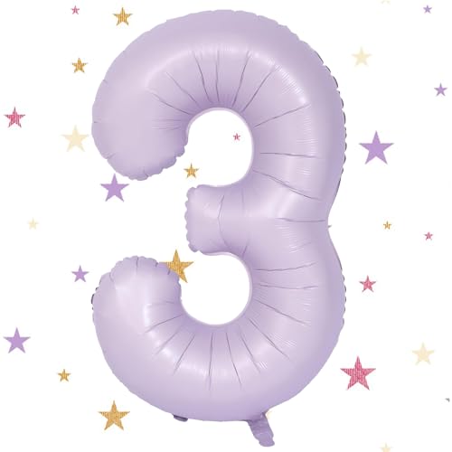 Geburtstag Folienballon Zahl 3, 101 cm Beige Lila Luftballons, Helium Ballon für Mädchen Geburtstag Luftballon Deko Hochzeit Jubiläum Fest Party Dekoration - Fliegt mit Helium Geburtstag Folienballon Zahl 3, 101 cm Beige Lila Luftballons, Helium Ballon für Mädchen Geburtstag Luftballon Deko Hochzeit Jubiläum Fest Party Dekoration - Fliegt mit Helium von VUCDXOP