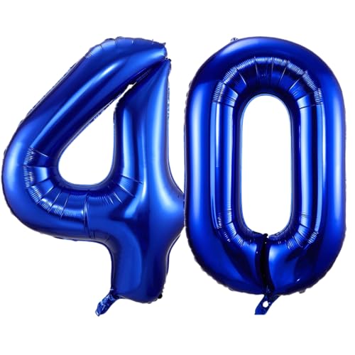 Ballon mit Zahl 40, marineblaue Zahlenballons 40, 101,6 cm große, selbstaufblasende Folienballons, Zahl 40, marineblauer Ballon zum 40. Geburtstag, Jahrestag, Party-Dekorationen Ballon mit Zahl 40, marineblaue Zahlenballons 40, 101,6 cm große, selbstaufblasende Folienballons, Zahl 40, marineblauer Ballon zum 40. Geburtstag, Jahrestag, Party-Dekorationen von VUCDXOP