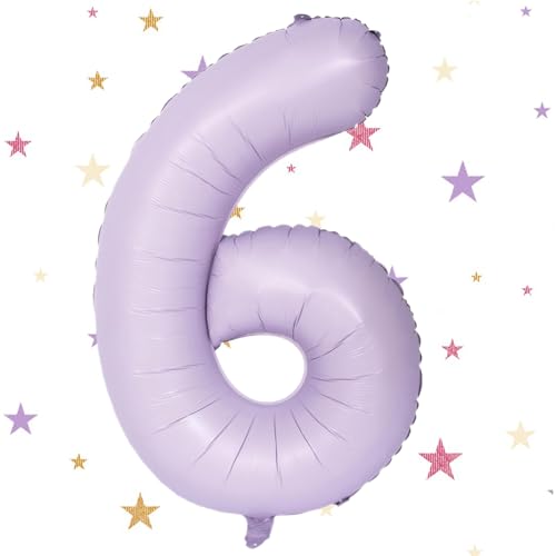Geburtstag Folienballon Zahl 6, 101 cm Beige Lila Luftballons, Helium Ballon für Mädchen Geburtstag Luftballon Deko Hochzeit Jubiläum Fest Party Dekoration - Fliegt mit Helium Geburtstag Folienballon Zahl 6, 101 cm Beige Lila Luftballons, Helium Ballon für Mädchen Geburtstag Luftballon Deko Hochzeit Jubiläum Fest Party Dekoration - Fliegt mit Helium von VUCDXOP