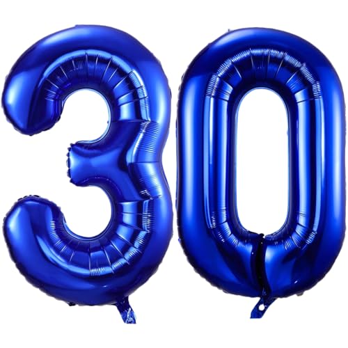 Ballon mit Zahl 76.2 cm, marineblaue Zahlenballons 76.2 cm, 101,6 cm große, selbstaufblasende Folienballons mit Zahl 30, marineblauer Ballon zum 30. Geburtstag, Jahrestag, Party-Dekorationen Ballon mit Zahl 76.2 cm, marineblaue Zahlenballons 76.2 cm, 101,6 cm große, selbstaufblasende Folienballons mit Zahl 30, marineblauer Ballon zum 30. Geburtstag, Jahrestag, Party-Dekorationen von VUCDXOP