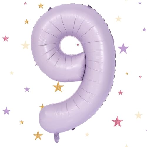 Geburtstag Folienballon Zahl 9, 101 cm Beige Lila Luftballons, Helium Ballon für Mädchen Geburtstag Luftballon Deko Hochzeit Jubiläum Fest Party Dekoration - Fliegt mit Helium Geburtstag Folienballon Zahl 9, 101 cm Beige Lila Luftballons, Helium Ballon für Mädchen Geburtstag Luftballon Deko Hochzeit Jubiläum Fest Party Dekoration - Fliegt mit Helium von VUCDXOP