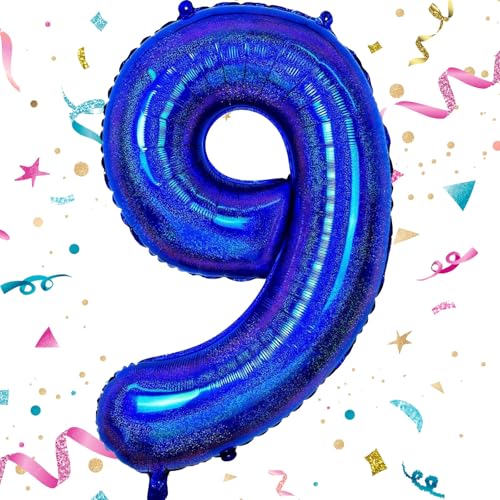 Geburtstag Folienballon Zahl 9, 101 cm Marineblau Luftballons, Helium Ballon für Mädchen Geburtstag Luftballon Deko Hochzeit Jubiläum Fest Party Dekoration - Fliegt mit Helium Geburtstag Folienballon Zahl 9, 101 cm Marineblau Luftballons, Helium Ballon für Mädchen Geburtstag Luftballon Deko Hochzeit Jubiläum Fest Party Dekoration - Fliegt mit Helium von VUCDXOP