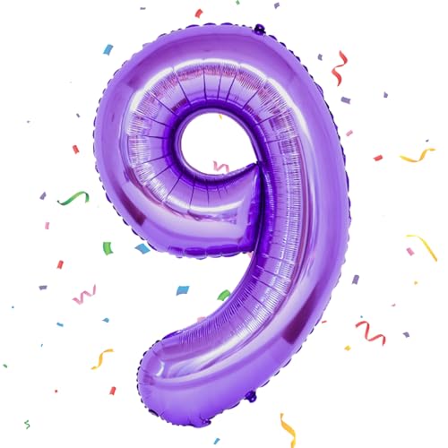 Geburtstag Folienballon Zahl 9, 101 cm Lila Luftballons 9, Lila Folienballon 9, Helium Ballon Zahl 9, Geburtstag Luftballon 9 für 9 Jahre Deko Hochzeit Jubiläum Fest Party Dekoration Geburtstag Folienballon Zahl 9, 101 cm Lila Luftballons 9, Lila Folienballon 9, Helium Ballon Zahl 9, Geburtstag Luftballon 9 für 9 Jahre Deko Hochzeit Jubiläum Fest Party Dekoration von VUCDXOP