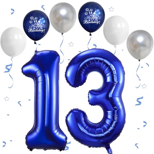 Dunkelblau Luftballon 13, Folienballon Zahl 13 Dunkelblau, 40 Zoll Helium Ballon 31, Geburtstagsdeko Folienballon Zahlen 1 & 3, Luftballon 13.Geburtstag für 13th Mädchen Junge Geburtstag Party Deko Dunkelblau Luftballon 13, Folienballon Zahl 13 Dunkelblau, 40 Zoll Helium Ballon 31, Geburtstagsdeko Folienballon Zahlen 1 & 3, Luftballon 13.Geburtstag für 13th Mädchen Junge Geburtstag Party Deko von VUCDXOP