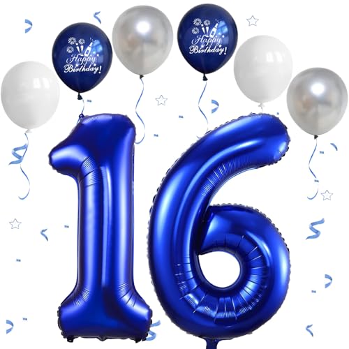 Dunkelblau Luftballon 16, Folienballon Zahl 16 Dunkelblau, 40 Zoll Helium Ballon 61, Geburtstagsdeko Folienballon Zahlen 1 & 6, Luftballon 16.Geburtstag für 16th Mädchen Junge Geburtstag Party Deko Dunkelblau Luftballon 16, Folienballon Zahl 16 Dunkelblau, 40 Zoll Helium Ballon 61, Geburtstagsdeko Folienballon Zahlen 1 & 6, Luftballon 16.Geburtstag für 16th Mädchen Junge Geburtstag Party Deko von VUCDXOP