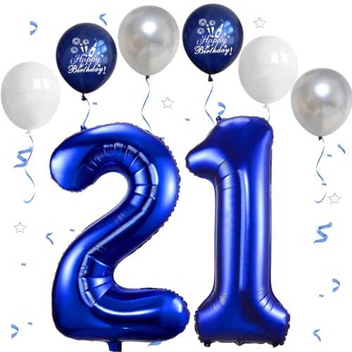 Dunkelblau Luftballon 21, Folienballon Zahl 21 Dunkelblau, 40 Zoll Helium Ballon 12, Geburtstagsdeko Folienballon Zahlen 2 & 1, Luftballon 21.Geburtstag für 21th Mädchen Junge Geburtstag Party Deko Dunkelblau Luftballon 21, Folienballon Zahl 21 Dunkelblau, 40 Zoll Helium Ballon 12, Geburtstagsdeko Folienballon Zahlen 2 & 1, Luftballon 21.Geburtstag für 21th Mädchen Junge Geburtstag Party Deko von VUCDXOP