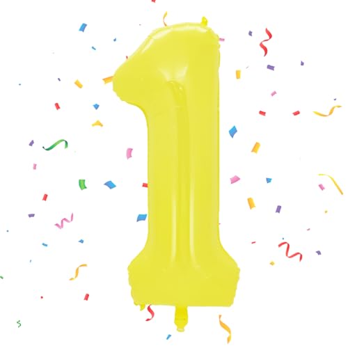 Geburtstag Folienballon Zahl 1, 101 cm Gelb Luftballons Zahl 1, Helium Ballon Zahl 1, Mädchen Geburtstag Luftballon Deko Hochzeit Jubiläum Fest Party Dekoration - Fliegt mit Helium Geburtstag Folienballon Zahl 1, 101 cm Gelb Luftballons Zahl 1, Helium Ballon Zahl 1, Mädchen Geburtstag Luftballon Deko Hochzeit Jubiläum Fest Party Dekoration - Fliegt mit Helium von VUCDXOP