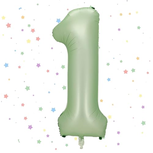 Geburtstag Folienballon Zahl 1, 101 cm Salbeigrün Luftballons Zahl 1, Helium Ballon Zahl 1, Mädchen Geburtstag Luftballon Deko Hochzeit Jubiläum Fest Party Dekoration - Fliegt mit Helium Geburtstag Folienballon Zahl 1, 101 cm Salbeigrün Luftballons Zahl 1, Helium Ballon Zahl 1, Mädchen Geburtstag Luftballon Deko Hochzeit Jubiläum Fest Party Dekoration - Fliegt mit Helium von VUCDXOP