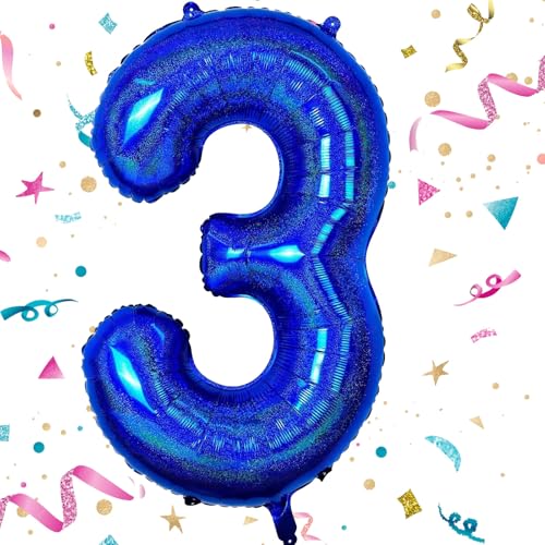VUCDXOP Geburtstag Folienballon Zahl 3, 101 cm Marineblau Helium Ballon Mädchen Geburtstag Luftballon Deko Hochzeit Jubiläum Fest Party Dekoration - Fliegt mit Helium VUCDXOP Geburtstag Folienballon Zahl 3, 101 cm Marineblau Helium Ballon Mädchen Geburtstag Luftballon Deko Hochzeit Jubiläum Fest Party Dekoration - Fliegt mit Helium von VUCDXOP