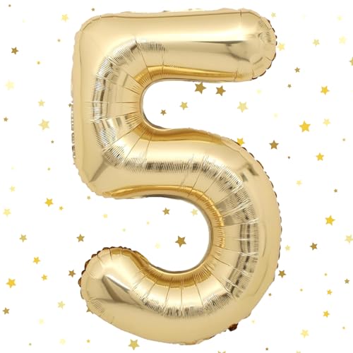 Geburtstag Folienballon Zahl 5, 40 Zoll Champagner Gold Luftballons 5, Weißgold Folienballon 5, Helium Weißgold Ballon Zahl 5, Luftballon 5 Geburtstag für Hochzeit Jubiläum Fest Party Dekoration Geburtstag Folienballon Zahl 5, 40 Zoll Champagner Gold Luftballons 5, Weißgold Folienballon 5, Helium Weißgold Ballon Zahl 5, Luftballon 5 Geburtstag für Hochzeit Jubiläum Fest Party Dekoration von VUCDXOP
