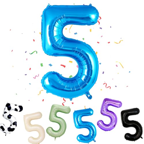 Geburtstag Folienballon Zahl 5, 101 cm Blau Luftballons Zahl 5, Helium Ballon Zahl 5, Mädchen Geburtstag Luftballon Deko Hochzeit Jubiläum Fest Party Dekoration - Fliegt mit Helium Geburtstag Folienballon Zahl 5, 101 cm Blau Luftballons Zahl 5, Helium Ballon Zahl 5, Mädchen Geburtstag Luftballon Deko Hochzeit Jubiläum Fest Party Dekoration - Fliegt mit Helium von VUCDXOP