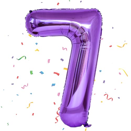 Geburtstag Folienballon Zahl 7, 101 cm Lila Luftballons 7, Lila Folienballon 7, Helium Ballon Zahl 7, Geburtstag Luftballon 7 für 7 Jahre Deko Hochzeit Jubiläum Fest Party Dekoration Geburtstag Folienballon Zahl 7, 101 cm Lila Luftballons 7, Lila Folienballon 7, Helium Ballon Zahl 7, Geburtstag Luftballon 7 für 7 Jahre Deko Hochzeit Jubiläum Fest Party Dekoration von VUCDXOP