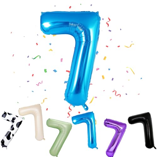 Geburtstag Folienballon Zahl 7, 101 cm Blau Luftballons Zahl 7, Helium Ballon Zahl 7, Mädchen Geburtstag Luftballon Deko Hochzeit Jubiläum Fest Party Dekoration - Fliegt mit Helium Geburtstag Folienballon Zahl 7, 101 cm Blau Luftballons Zahl 7, Helium Ballon Zahl 7, Mädchen Geburtstag Luftballon Deko Hochzeit Jubiläum Fest Party Dekoration - Fliegt mit Helium von VUCDXOP