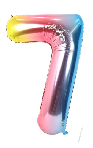 Geburtstag Folienballon Zahl 7 Mit Einhorn, 101 cm Regenbogen Luftballons, Helium Ballon, Mädchen Geburtstag Luftballon Deko Hochzeit Jubiläum Fest Party Dekoration - Fliegt Mit Helium Geburtstag Folienballon Zahl 7 Mit Einhorn, 101 cm Regenbogen Luftballons, Helium Ballon, Mädchen Geburtstag Luftballon Deko Hochzeit Jubiläum Fest Party Dekoration - Fliegt Mit Helium von VUCDXOP
