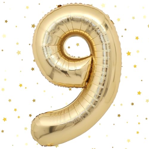 Geburtstag Folienballon Zahl 9, 40 Zoll Champagner Gold Luftballons 9, Weißgold Folienballon 9, Helium Weißgold Ballon Zahl 9, Luftballon 9 Geburtstag für Hochzeit Jubiläum Fest Party Dekoration Geburtstag Folienballon Zahl 9, 40 Zoll Champagner Gold Luftballons 9, Weißgold Folienballon 9, Helium Weißgold Ballon Zahl 9, Luftballon 9 Geburtstag für Hochzeit Jubiläum Fest Party Dekoration von VUCDXOP