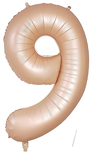 Geburtstag Folienballon Zahl 9, 101 cm Karamellfarbe Luftballons Zahl 9, Helium Ballon Zahl 9, Mädchen Geburtstag Luftballon Deko Hochzeit Jubiläum Fest Party Dekoration - Fliegt mit Helium Geburtstag Folienballon Zahl 9, 101 cm Karamellfarbe Luftballons Zahl 9, Helium Ballon Zahl 9, Mädchen Geburtstag Luftballon Deko Hochzeit Jubiläum Fest Party Dekoration - Fliegt mit Helium von VUCDXOP