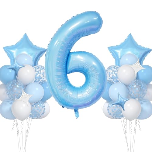 Geburtstagsdeko 6 Jahr, VUCDXOP 6 Jahr Blau Geburtstag Deko, Luftballon 6. Geburtstags, Geburtstag Deko 6 jahre, Folienzahlen Ballons, Folienballon Zahl 6 für Geburtstags Party Dekoration Geburtstagsdeko 6 Jahr, VUCDXOP 6 Jahr Blau Geburtstag Deko, Luftballon 6. Geburtstags, Geburtstag Deko 6 jahre, Folienzahlen Ballons, Folienballon Zahl 6 für Geburtstags Party Dekoration von VUCDXOP