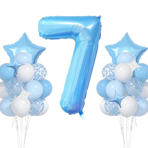 VUCDXOP Geburtstagsdeko Jungen 7 Jahr, 7 Jahr Blau Geburtstag Deko, Luftballon 7. Geburtstag, Geburtstag deko 7 Jahre Jungen, Folienzahlen Ballons, Riesen Folienballon Zahl 7 für Geburtstag Party VUCDXOP Geburtstagsdeko Jungen 7 Jahr, 7 Jahr Blau Geburtstag Deko, Luftballon 7. Geburtstag, Geburtstag deko 7 Jahre Jungen, Folienzahlen Ballons, Riesen Folienballon Zahl 7 für Geburtstag Party von VUCDXOP