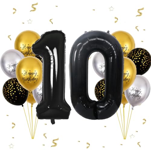 VUCDXOP Geburtstagsdeko Mädchen 10 Jahr, 10 Jahr Geburtstag Deko, Luftballon 10. Geburtstag, Geburtstag deko 10 Jahre Jungen, Folienzahlen Ballons, Folienballon Zahl 10 für Geburtstag Party VUCDXOP Geburtstagsdeko Mädchen 10 Jahr, 10 Jahr Geburtstag Deko, Luftballon 10. Geburtstag, Geburtstag deko 10 Jahre Jungen, Folienzahlen Ballons, Folienballon Zahl 10 für Geburtstag Party von VUCDXOP
