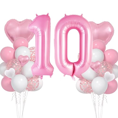 Geburtstagsdeko Mädchen 10 Jahr, VUCDXOP 10 Jahr Rosa Geburtstag Deko, Luftballon 10. Geburtstag, Geburtstag deko 10 jahre mädchen, Folienzahlen Ballons, Folienballon Zahl 10 für Geburtstag Party Geburtstagsdeko Mädchen 10 Jahr, VUCDXOP 10 Jahr Rosa Geburtstag Deko, Luftballon 10. Geburtstag, Geburtstag deko 10 jahre mädchen, Folienzahlen Ballons, Folienballon Zahl 10 für Geburtstag Party von VUCDXOP