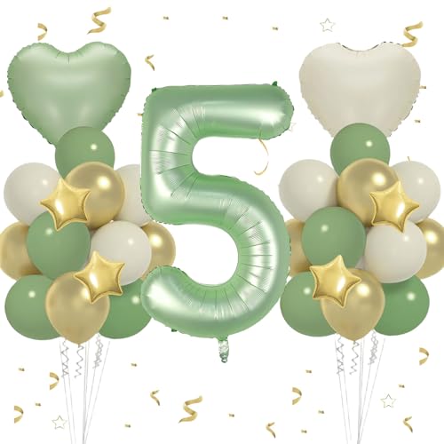 VUCDXOP Geburtstagsdeko für 5. Geburtstag - Mädchen und Jungen Deko Set Mit Luftballons, Folienzahlen, Riesen Folienballon Zahl 5 für Party VUCDXOP Geburtstagsdeko für 5. Geburtstag - Mädchen und Jungen Deko Set Mit Luftballons, Folienzahlen, Riesen Folienballon Zahl 5 für Party von VUCDXOP
